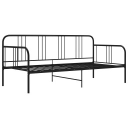 vidaXL Slaapbank metaal zwart 90x200 cm