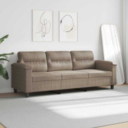 vidaXL Driezitsbank 180 cm microvezelstof taupe