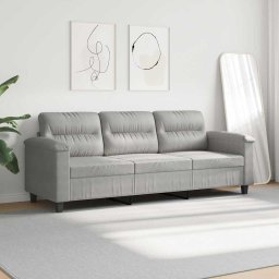 vidaXL Driezitsbank 180 cm microvezelstof lichtgrijs