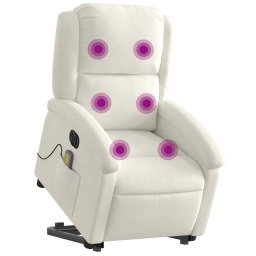 vidaXL Sta-op-massagestoel elektrisch verstelbaar fluweel crèmekleurig