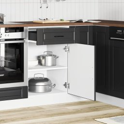 vidaXL Onderkast "Porto" bewerkt hout zwart
