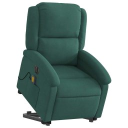 vidaXL Sta-op-massagestoel elektrisch verstelbaar fluweel donkergroen