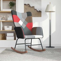 vidaXL Schommelstoel patchwork stof