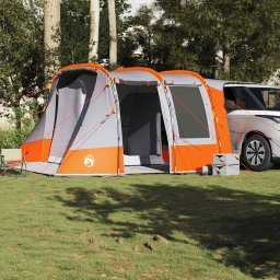 vidaXL Autotent waterdicht grijs en oranje