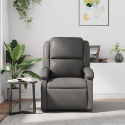 vidaXL Fauteuil verstelbaar kunstleer grijs