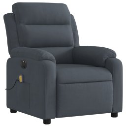 vidaXL Massagestoel elektrisch verstelbaar fluweel donkergrijs