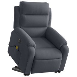 vidaXL Sta-op-massagestoel elektrisch verstelbaar fluweel donkergrijs