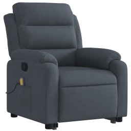 vidaXL Sta-op-massagestoel verstelbaar fluweel donkergrijs