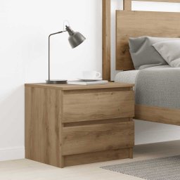 vidaXL Nachtkastje 50x40x43.5 cm bewerkt hout artisanaal eikenkleurig