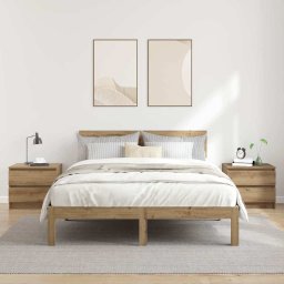 vidaXL Nachtkastjes 2 st 50x40x43.5 cm bewerkt hout artisanaal eiken