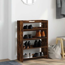 vidaXL Schoenenrek 60x25x81 cm bewerkt hout gerookt eikenkleurig