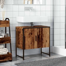 vidaXL Wastafelkast 60x33x60 cm bewerkt hout oud houtkleurig