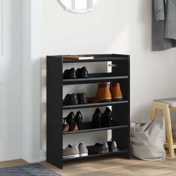 vidaXL Schoenenrek 60x25x81 cm bewerkt hout zwart