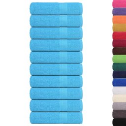 vidaXL Badhanddoeken FROGN 10 st 100x150 cm 360 g/m² turquoise