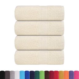 vidaXL Washandjes FROGN 4 st 30x30 cm 360 g/m² crème