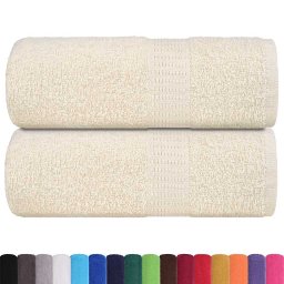 vidaXL Washandjes FROGN 2 st 30x30 cm 360 g/m² crème