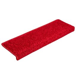 vidaXL Trapmatten 10 st 65x21x4 cm Rood Rechthoekige Rand