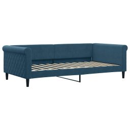 vidaXL Slaapbank met matras 100x200 cm fluweel blauw