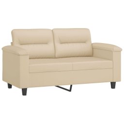 vidaXL 2-delige Loungeset met kussens microvezelstof crèmekleurig