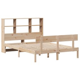 vidaXL Bed met boekenkast zonder matras massief grenenhout 160x200 cm