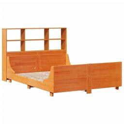 vidaXL Bed met boekenkast zonder matras hout wasbruin 140x200 cm