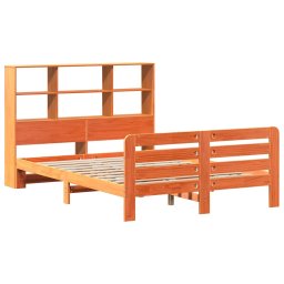 vidaXL Bed met matras massief grenenhout wasbruin 140x190 cm
