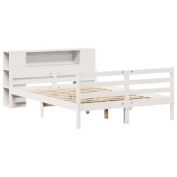 vidaXL Bed met boekenkast zonder matras grenenhout wit 150x200 cm