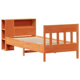 vidaXL Bed met boekenkast zonder matras grenenhout wasbruin 100x200 cm