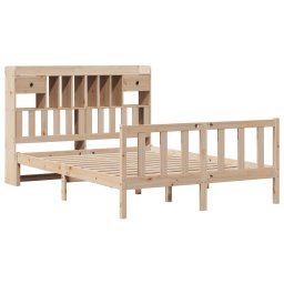 vidaXL Bed met boekenkast zonder matras massief grenenhout 140x190 cm