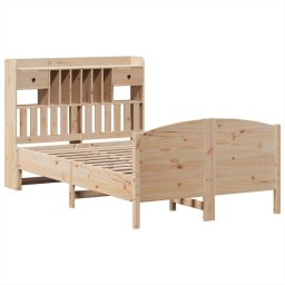 vidaXL Bed met boekenkast zonder matras massief grenenhout 135x190 cm