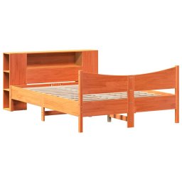 vidaXL Bed met matras massief grenenhout wasbruin 140x190 cm