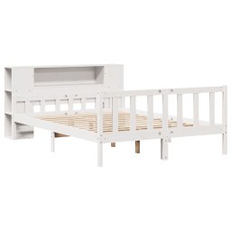 vidaXL Bed met boekenkast zonder matras grenenhout wit 150x200 cm