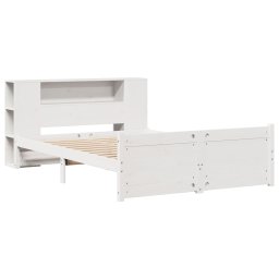 vidaXL Bed met boekenkast zonder matras grenenhout wit 150x200 cm