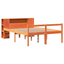vidaXL Bed met boekenkast zonder matras hout wasbruin 150x200 cm