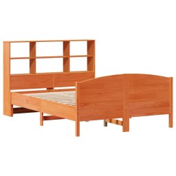 vidaXL Bed met boekenkast zonder matras grenenhout wasbruin 150x200 cm