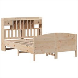 vidaXL Bed met boekenkast zonder matras massief grenenhout 140x200 cm