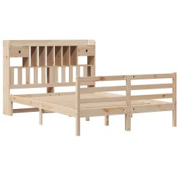 vidaXL Bed met boekenkast zonder matras massief grenenhout 140x200 cm