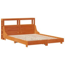 vidaXL Bed met matras massief grenenhout wasbruin 140x190 cm