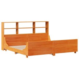 vidaXL Bed met boekenkast zonder matras hout wasbruin 180x200 cm