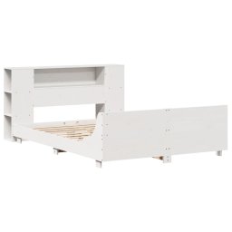 vidaXL Bedframe zonder matras massief grenenhout wit 150x200 cm