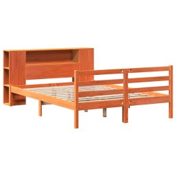 vidaXL Bed met boekenkast zonder matras grenenhout wasbruin 140x190 cm