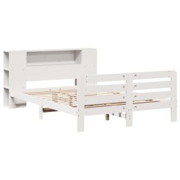 vidaXL Bedframe zonder matras massief grenenhout wit 150x200 cm