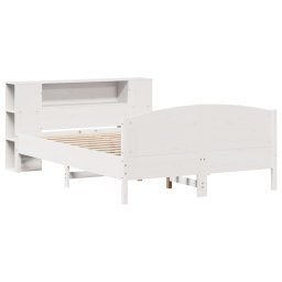 vidaXL Bed met boekenkast zonder matras grenenhout wit 150x200 cm