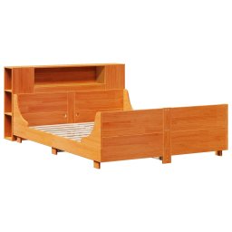 vidaXL Bedframe zonder matras massief grenenhout wasbruin 135x190 cm