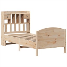 vidaXL Bed met boekenkast zonder matras massief grenenhout 100x200 cm