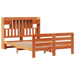 vidaXL Bed met boekenkast zonder matras grenenhout wasbruin 160x200 cm