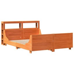 vidaXL Bed met matras massief grenenhout wasbruin 140x190 cm