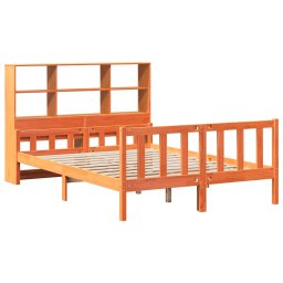 vidaXL Bed met boekenkast zonder matras hout wasbruin 150x200 cm