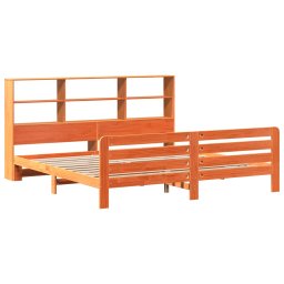 vidaXL Bedframe zonder matras massief grenenhout wasbruin 200x200 cm