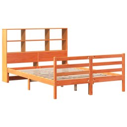 vidaXL Bed met boekenkast zonder matras hout wasbruin 120x190 cm